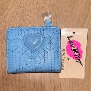 Betsey johnson Light Blue Quilted Heart Wallet NWT